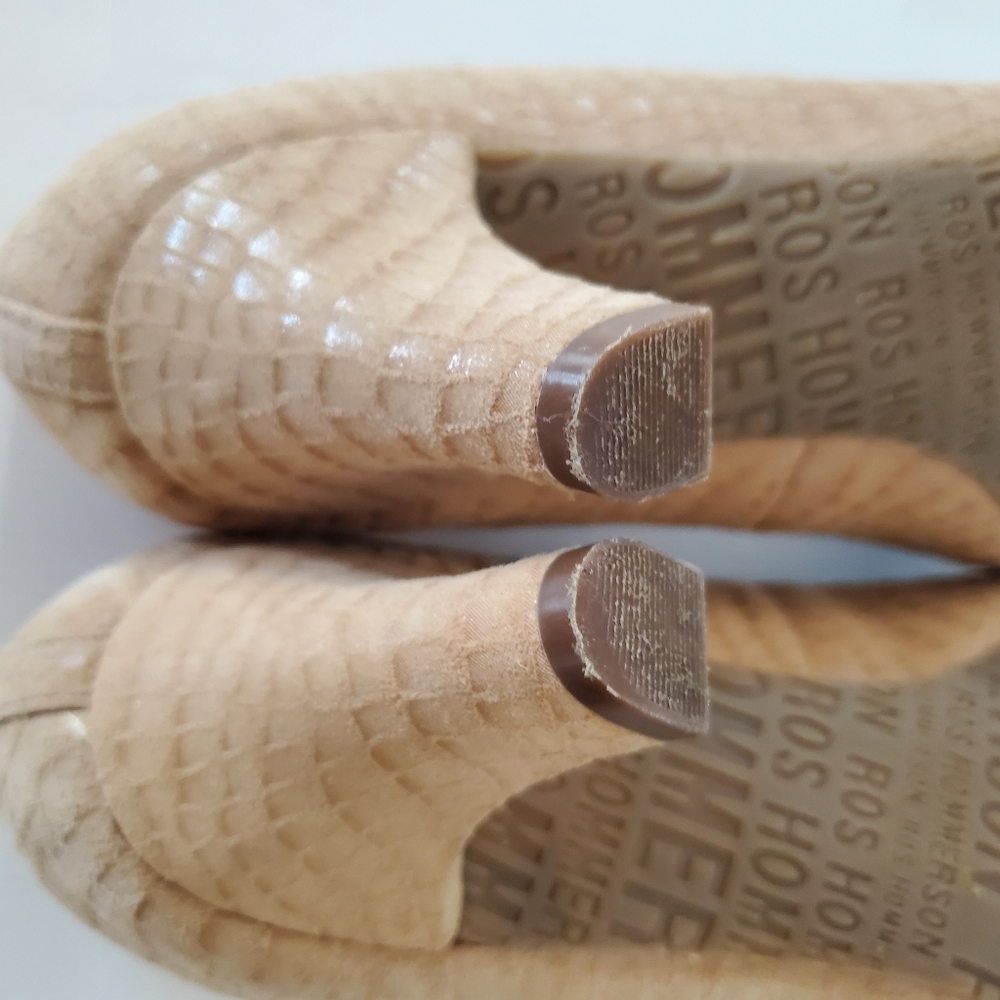 ROS HOMMERSON Sz 9 KARAT Nude Croc Leather Upper Pumps 2.5" Heel Comfort Office - Picture 8 of 15